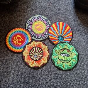 [[Misc]] Colorful Embroidered Hippie Iron On Patch Set